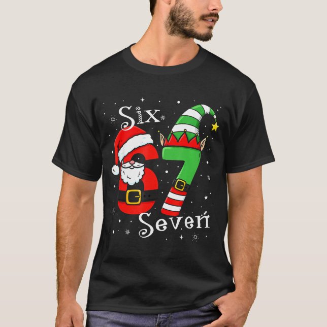 Camiseta Funny Six Seven 6 7 Meme Christmas Santa Elf Numbe (Anverso)