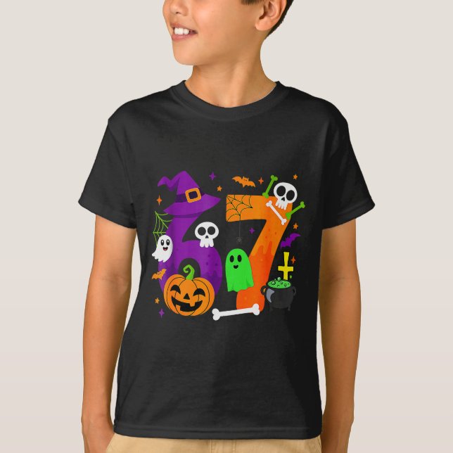 Camiseta Funny Six Seven 6 7 Meme Design Couples Halloween  (Anverso)