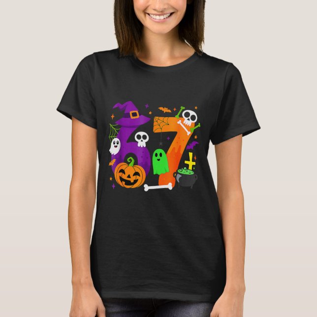 Camiseta Funny Six Seven 6 7 Meme Design Couples Halloween  (Anverso)