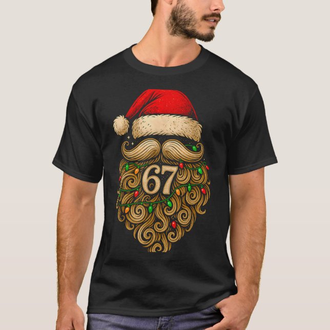 Camiseta Funny Six Seven 6 7 Meme Santa Beard Christmas Men (Anverso)