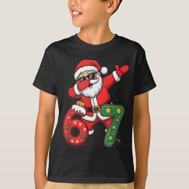 Camiseta Funny Six Seven 6 7 Meme Santa Dab Christmas Dabbi (Anverso)
