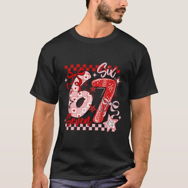 Camiseta Funny Six Seven 6 7 Meme Valentine Girl  (Anverso)