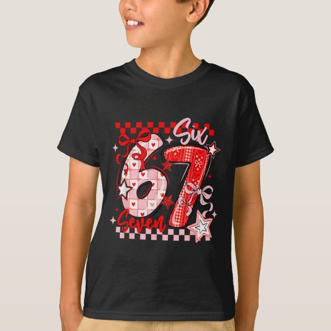 Camiseta Funny Six Seven 6 7 Meme Valentine Girl  (Anverso)