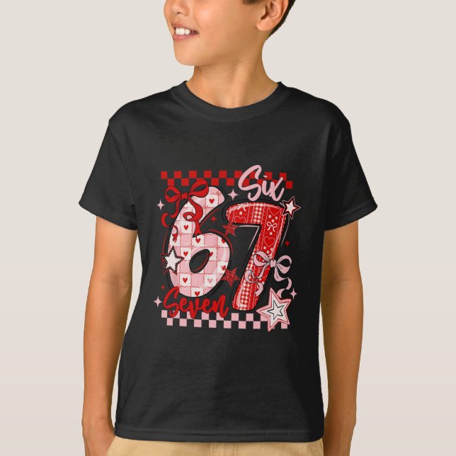 Camiseta Funny Six Seven 6 7 Meme Valentine Girl  (Anverso)