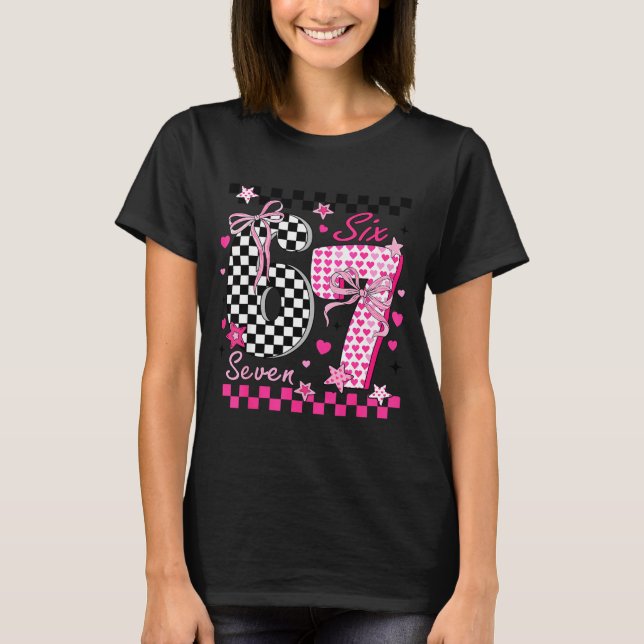 Camiseta Funny Six Seven Coquette 6 7 Meme Men Women Valent (Anverso)