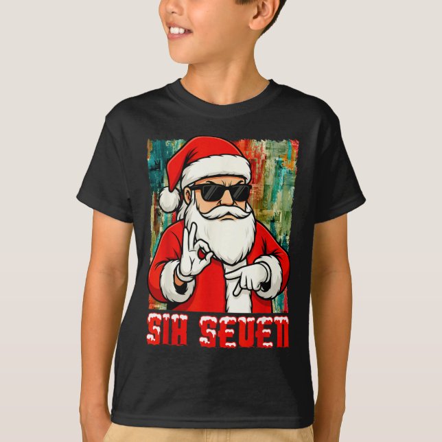 Camiseta Funny Six Seven Meme Christmas Cool Santa Saying 6 (Anverso)
