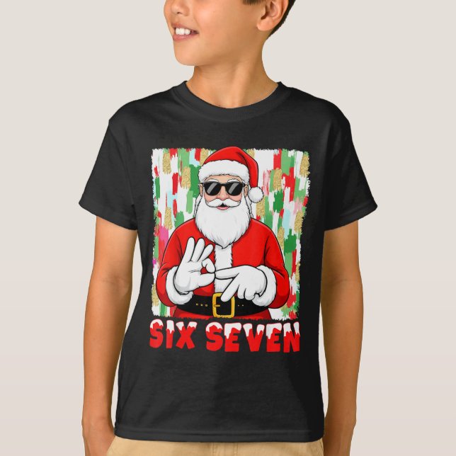 Camiseta Funny Six Seven Meme Christmas Santa Saying 6 7 Bo (Anverso)