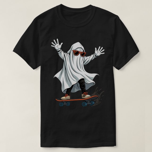 Camiseta Funny Skateboarding Ghost T-Shirt (Diseño del anverso)