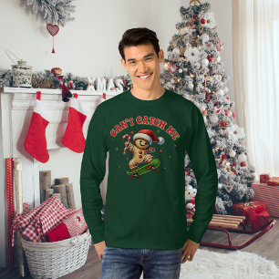 Camiseta Funny Skateboarding Gingerbread Man Navidades
