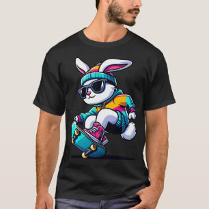 Camiseta Funny Skateboarding Jugador Jóvenes Conejitos Muje