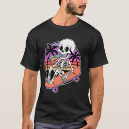 Camiseta Funny Skateboarding Skeleton Skateboard humor