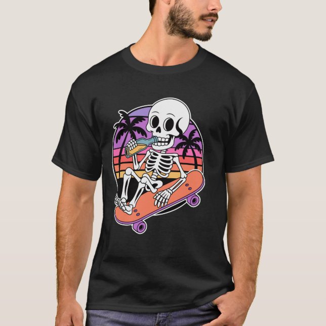 Camiseta Funny Skateboarding Skeleton Skateboard humor (Anverso)