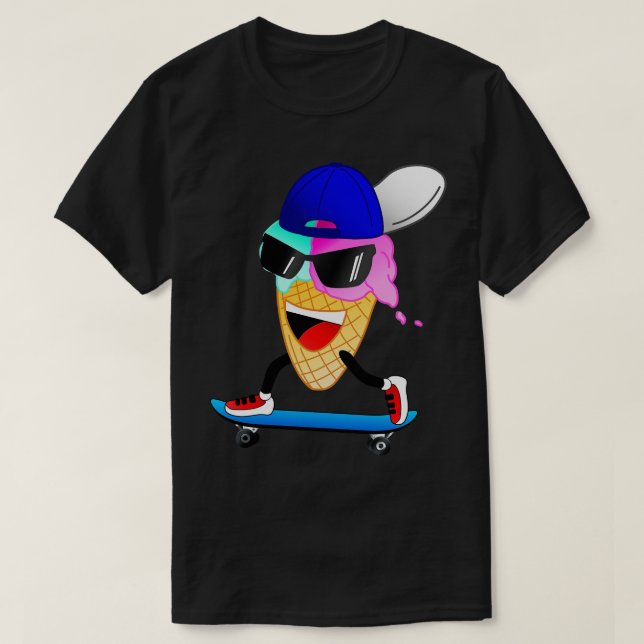 Camiseta Funny Skater Ice Cream (Diseño del anverso)