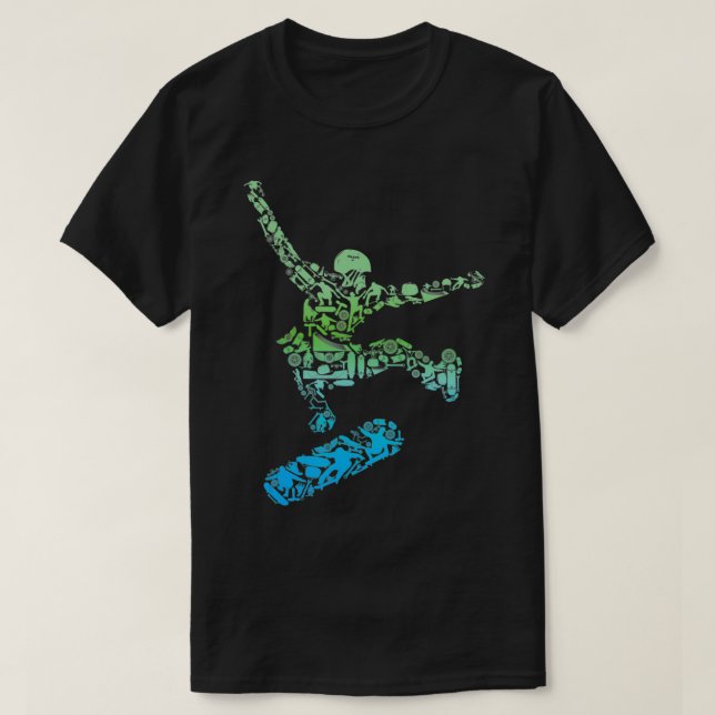 Camiseta Funny Skater & Skate Design para Skateboarder Skat (Diseño del anverso)