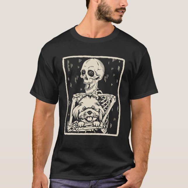 Camiseta Funny Skeleton abraza disfraz de halloween para pe (Anverso)