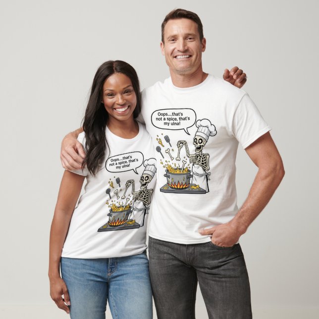 Camiseta Funny Skeleton Chef Art Oops That's Not a Spice Th (Unisexo)