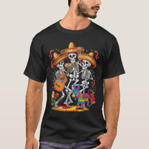 Camiseta Funny Skeleton Cinco De Mayo Fiesta Festival Mexic