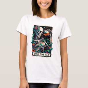 Camiseta Funny Skeleton derrame el té tarot