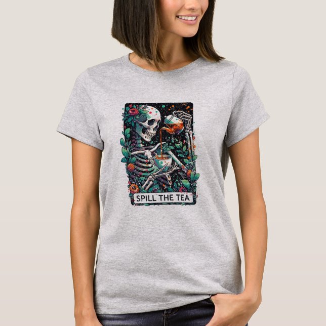 Camiseta Funny Skeleton derrame el tétanos angustiado (Anverso)