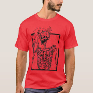 Camiseta Funny Skeleton Drinking Coffee Caffeine Lover Coff