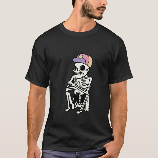 Camiseta Funny Skeleton esperando (Anverso)
