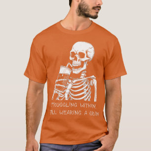 Camiseta Funny Skeleton Lazy Costume Gótico Hombres Mujeres