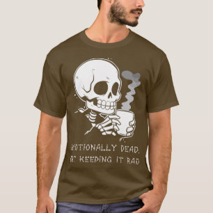 Camiseta Funny Skeleton Lazy Costume Gótico Hombres Mujeres