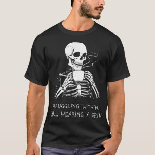 Camiseta Funny Skeleton Lazy Costume Gótico Hombres Mujeres