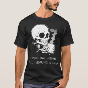 Camiseta Funny Skeleton Lazy Costume Gótico Hombres Mujeres