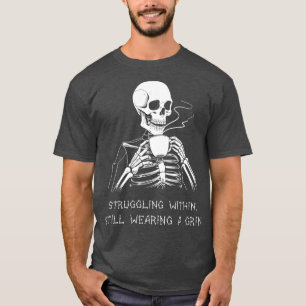 Camiseta Funny Skeleton Lazy Costume Gótico Hombres Mujeres