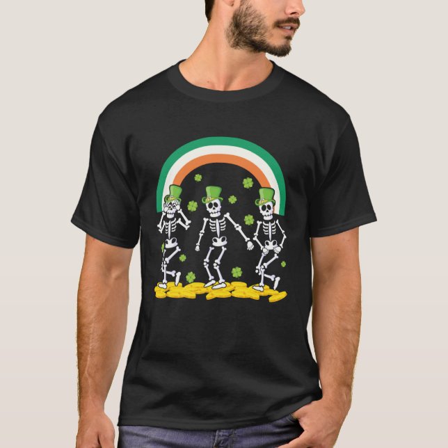Camiseta Funny Skeleton Leprechaun Griddy Dance St Patricks (Anverso)