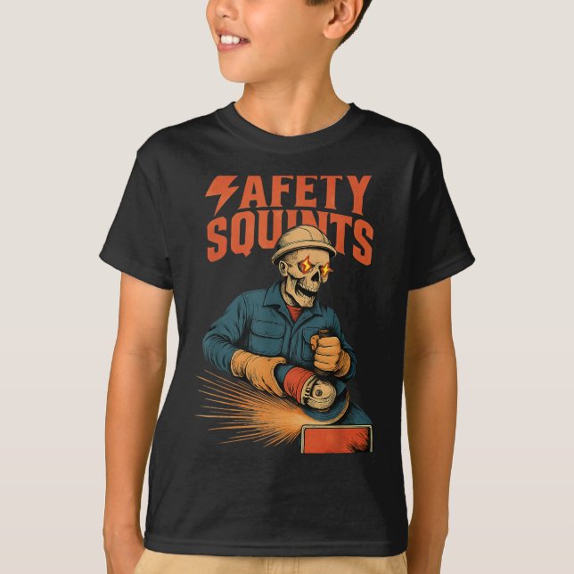 Camiseta Funny Skeleton Security Squints Grinder Meme Welln (Anverso)