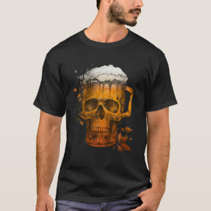 Camiseta Funny Skeleton Skull Beer Halloween