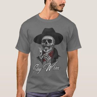 Camiseta Funny Skeleton Smoking