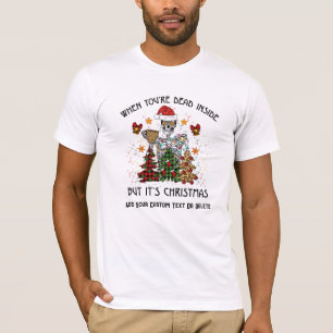 Camiseta Funny Skeleton Spooky Vibes Skull Head Navidades
