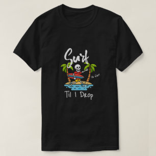 Camiseta Funny Skeleton Surfing Beach vacacional