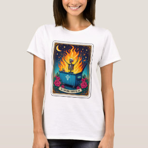 Camiseta Funny Skeleton Tarot Emotional Dumpster Fire