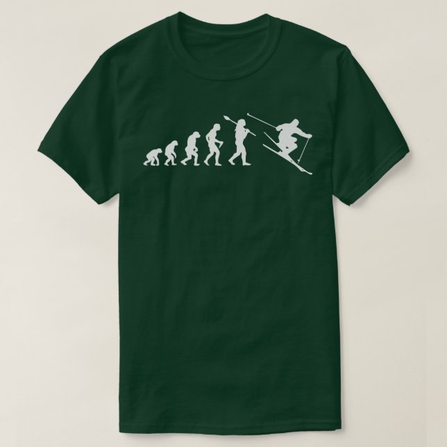 Camiseta Funny Ski Skier Evolution Snow Winter Vacat (Diseño del anverso)