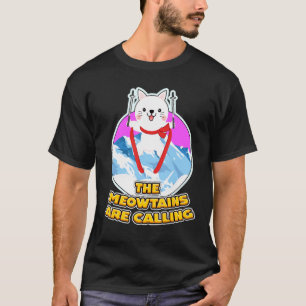Camiseta Funny Ski Snowboard Cat Lover Esquí Snowboard