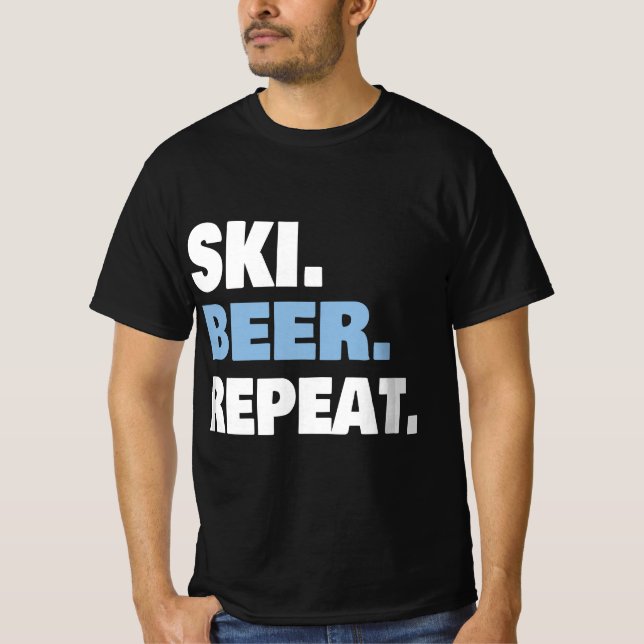 CAMISETA FUNNY SKI TRIP SKIING & BEER LOVER GIFT FOR MEN &  (Anverso)