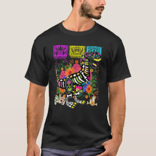 Camiseta Funny Skull de azúcar T Rex Saurus Dia de Muertos 