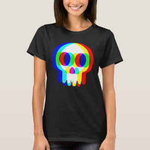 Camiseta Funny Skull Trippy Vaporwave Halloween Techno Rave