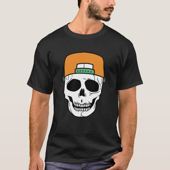 Camiseta Funny Skull Wearing Cap (Anverso)