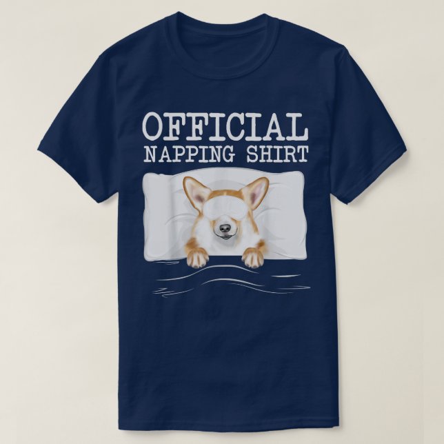 Camiseta Funny Sleeping Mask Pembroke Welsh Corgi Napping  (Diseño del anverso)
