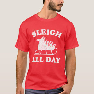 Camiseta Funny Sleigh Todo El Día Navidades En Julio Retro