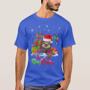 Camiseta Funny Sloth Animal Merry Christmas Party Family Ma