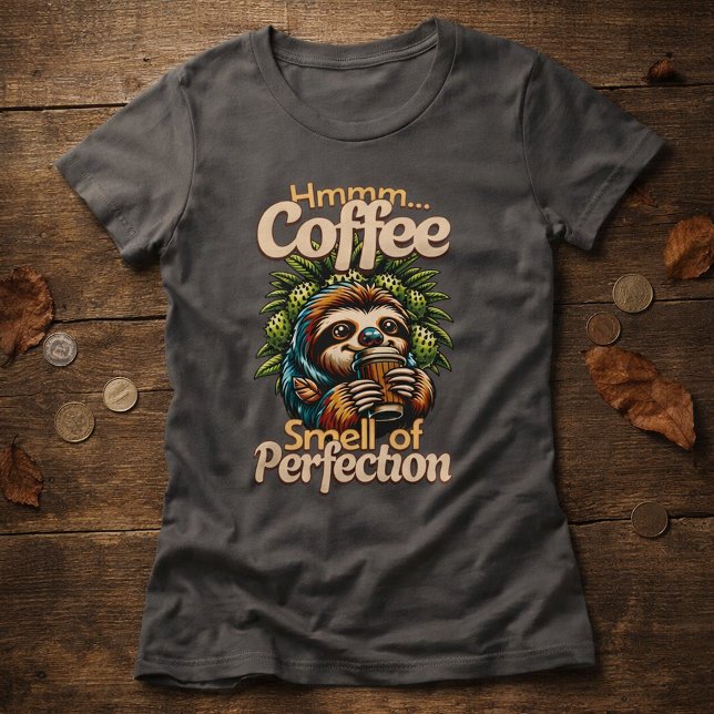 Camiseta Funny Sloth Coffee Drinker T-Shirt (Subido por el creador)