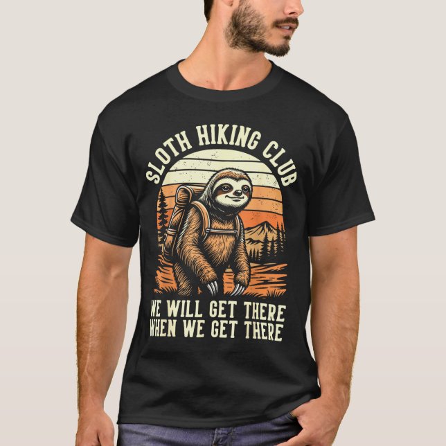 Camiseta Funny Sloth Hiking Club Outdoor Hiker Men Women Vi (Anverso)