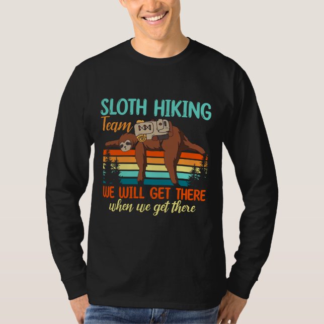 Camiseta Funny Sloth Hiking Team Travel (Anverso)