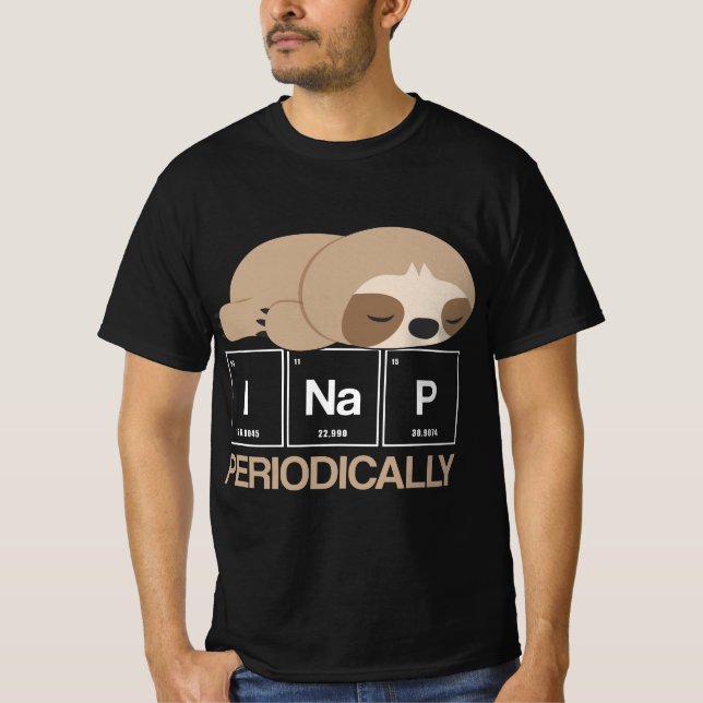 Camiseta Funny Sloth Periodic Table Science Physics  (Anverso)